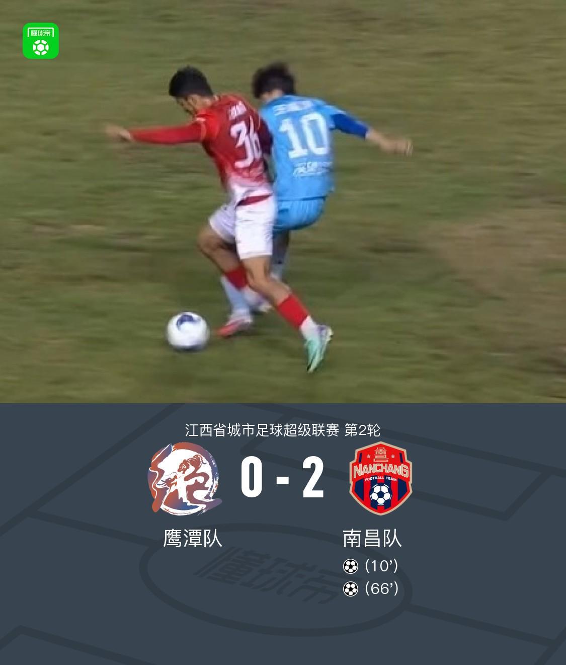 kaiyun-南昌队2-0鹰潭队，胡嘉乐双响